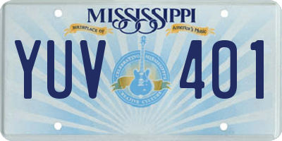 MS license plate YUV401