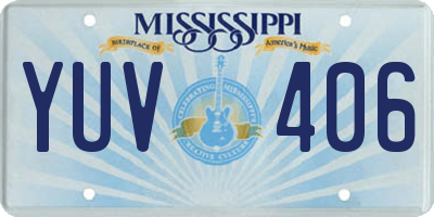 MS license plate YUV406