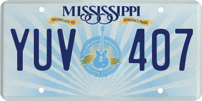 MS license plate YUV407