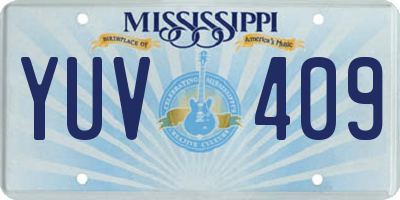MS license plate YUV409