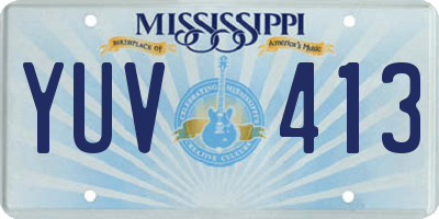 MS license plate YUV413