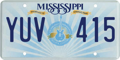 MS license plate YUV415