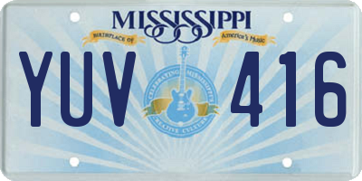 MS license plate YUV416