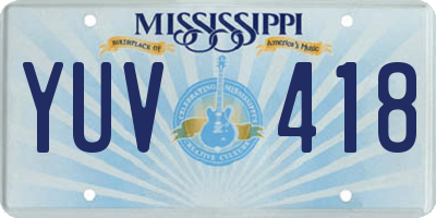 MS license plate YUV418