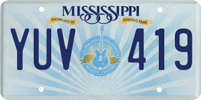 MS license plate YUV419