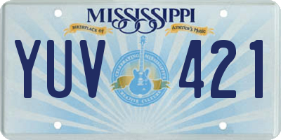 MS license plate YUV421