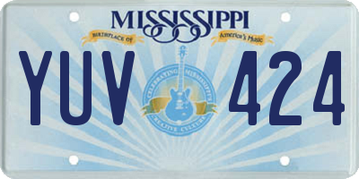 MS license plate YUV424