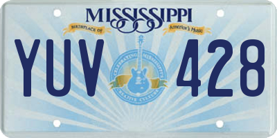 MS license plate YUV428