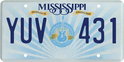 MS license plate YUV431