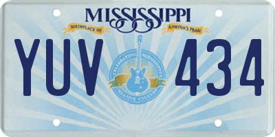 MS license plate YUV434