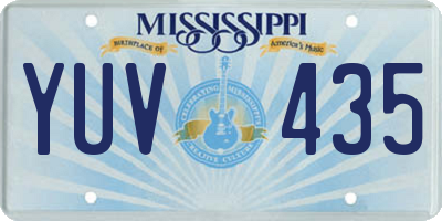 MS license plate YUV435