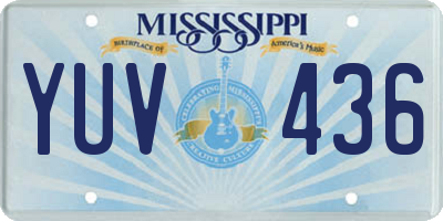 MS license plate YUV436