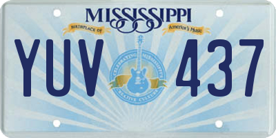 MS license plate YUV437