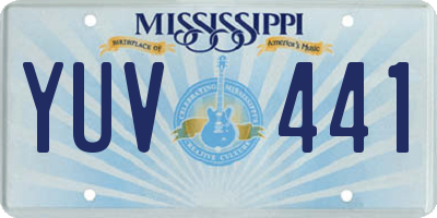 MS license plate YUV441