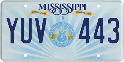MS license plate YUV443