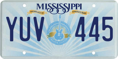 MS license plate YUV445