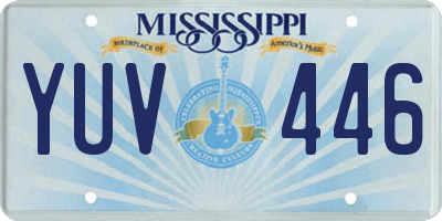 MS license plate YUV446