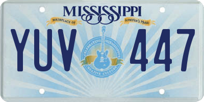 MS license plate YUV447