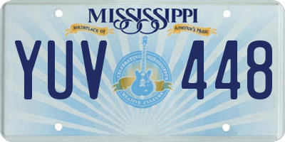 MS license plate YUV448