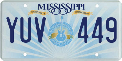 MS license plate YUV449