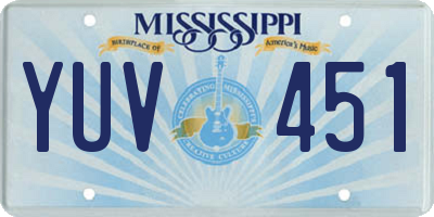 MS license plate YUV451