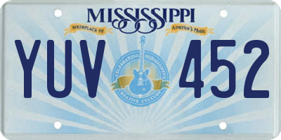 MS license plate YUV452