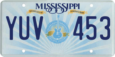 MS license plate YUV453