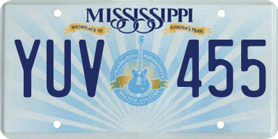 MS license plate YUV455