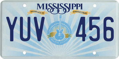 MS license plate YUV456