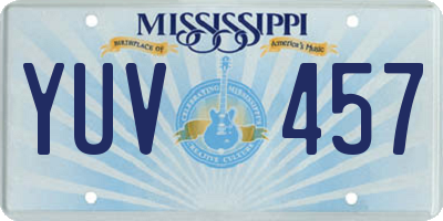 MS license plate YUV457