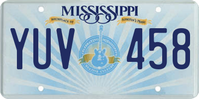 MS license plate YUV458