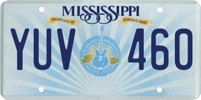 MS license plate YUV460