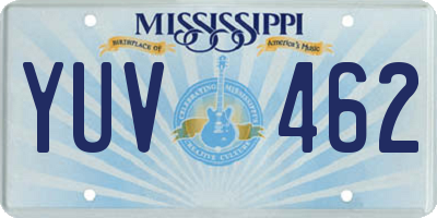 MS license plate YUV462