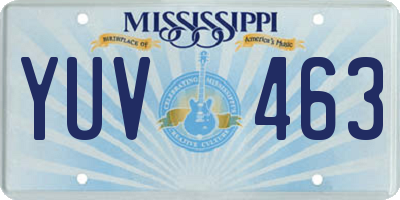 MS license plate YUV463