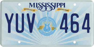 MS license plate YUV464