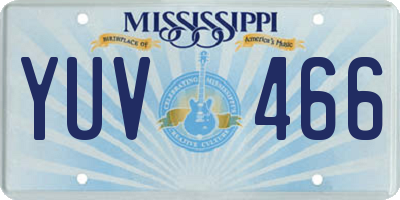 MS license plate YUV466