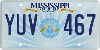 MS license plate YUV467