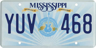 MS license plate YUV468