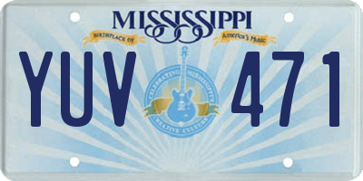 MS license plate YUV471