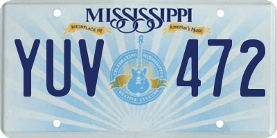 MS license plate YUV472
