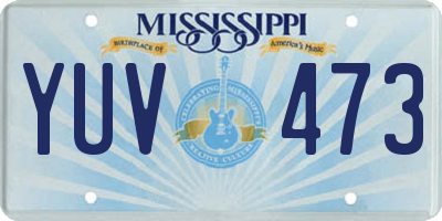 MS license plate YUV473