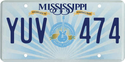 MS license plate YUV474