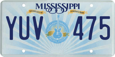 MS license plate YUV475