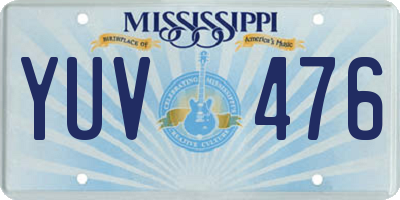MS license plate YUV476