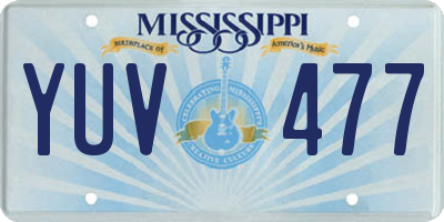 MS license plate YUV477
