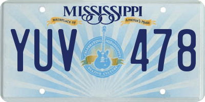 MS license plate YUV478
