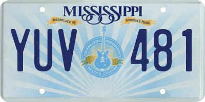 MS license plate YUV481
