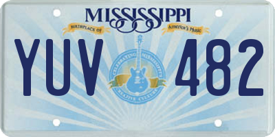 MS license plate YUV482