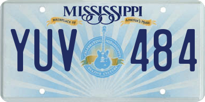 MS license plate YUV484