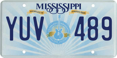 MS license plate YUV489